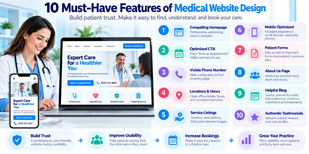 10 Must-Have Features of Medical Website Design That Build Patient Trust