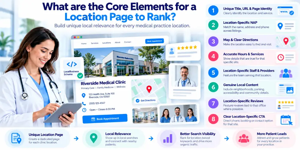 Medical Location Page SEO Infographic