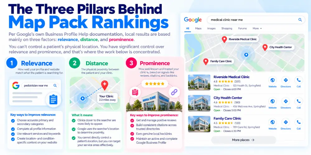 Three Pillars of Map Pack Rankings