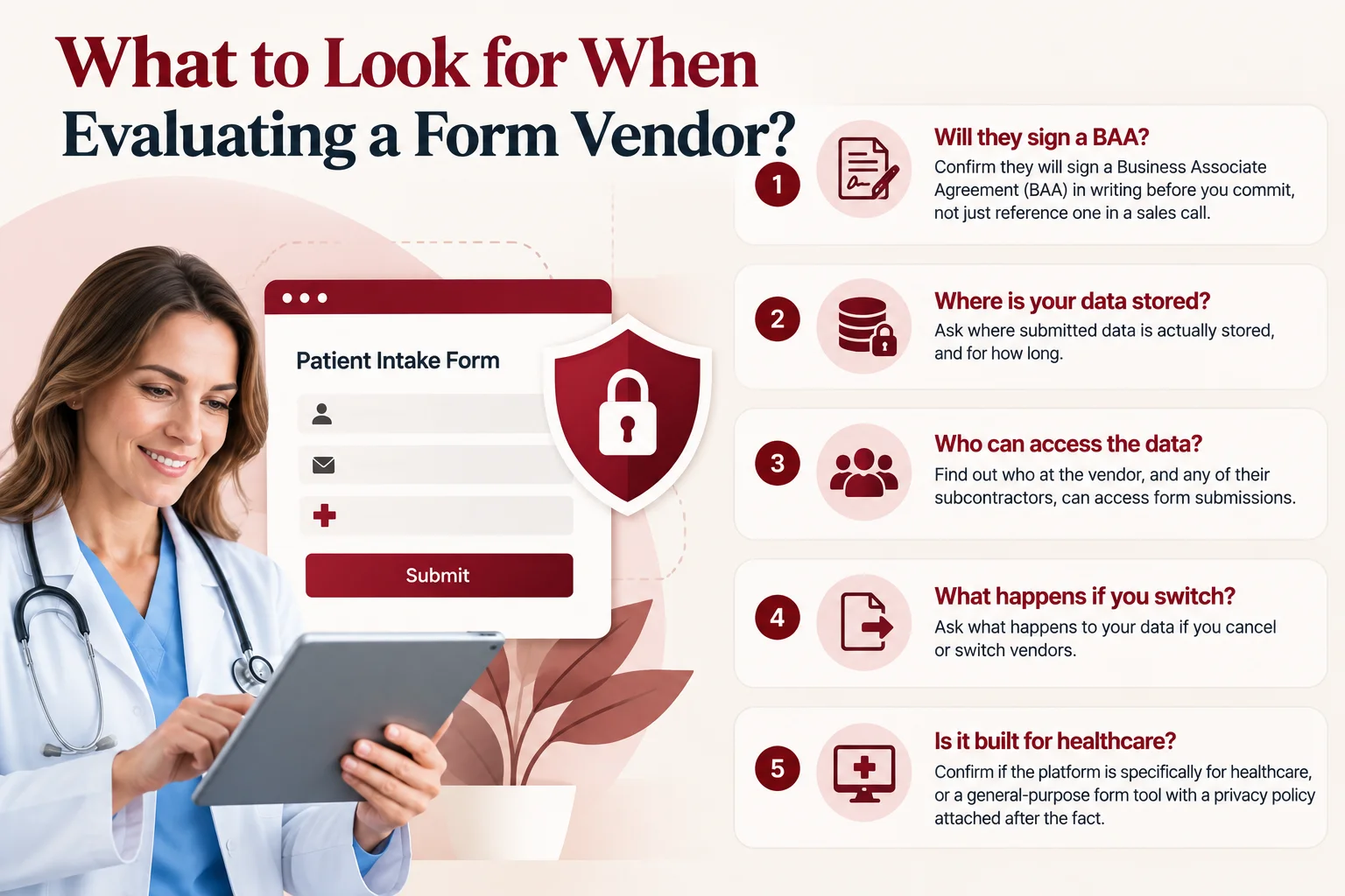 Healthcare Form Vendor Checklist